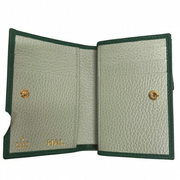 GUCCI GG Marmont 772738 Green Bi-fold Wallet - Picture 2 of 9